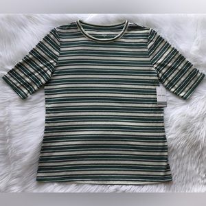 Nine West Soft-Spun Elbow Sleeve Tee, M NWT